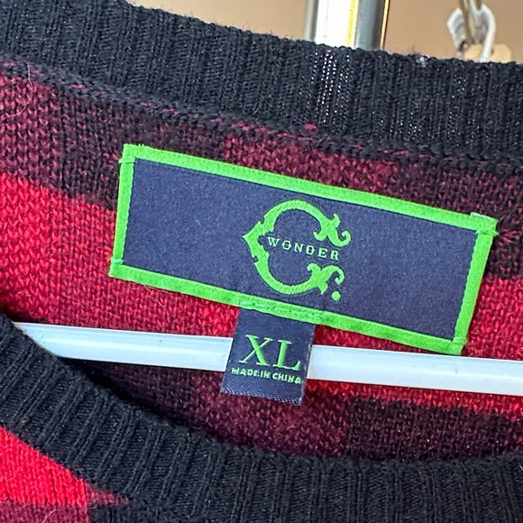 Vintage C.Wonder Red and Black Plaid Crewneck Sweater - Picture 2 of 5